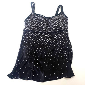 Great Lengths plus Size 18 swim dress bathing suit one piece black white